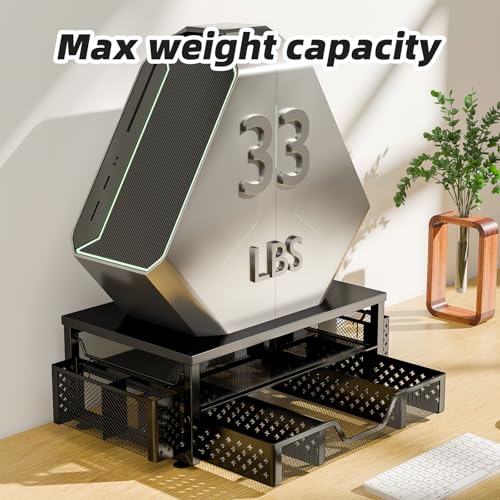 Simple Trending Desk Organizer and Accessories, Monitor Stand Riser, Black - image 6