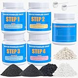 Rock Tumbler Grit Kit, 4LBS Polish Refill with Ceramic Tumbling Media - Polish up to 25 lbs of Rocks, Professional 4-Steps Polishing Grit Set for All Rock Tumblers
