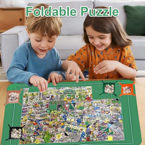 Accessoire de rangement pour puzzle 1000 pièces avec tapis vert - 5