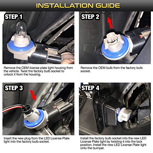 Vipmotoz Full Led License Plate Light For 2003-2018 Compatible With Dodge Ram 1500 2500 3500 Pickup Truck, 6000K Diamond White, 2-Pieces Tag Lamp Assembly Replacement #TOP5