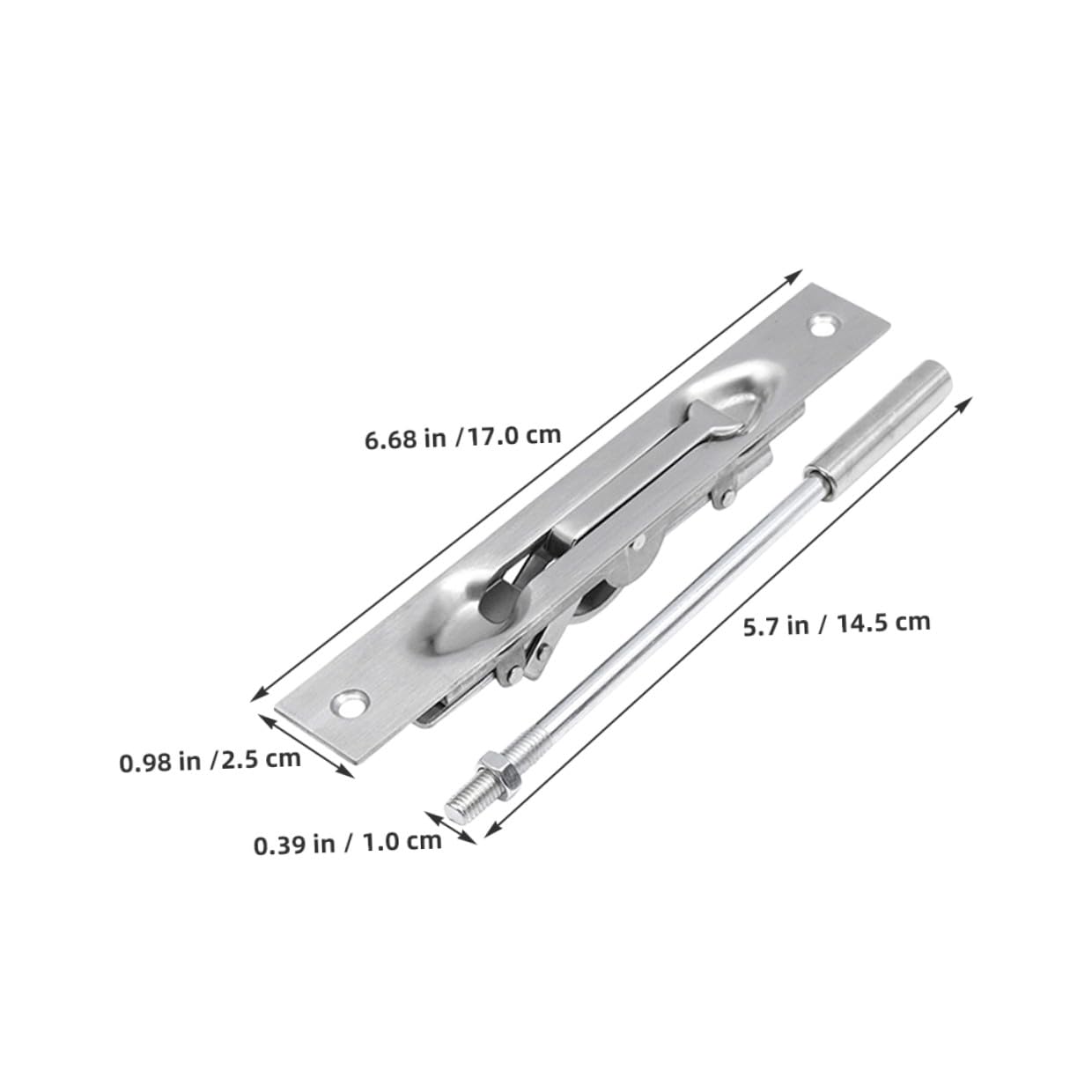 Gatuida 2 juegos Pestillo de Puerta de Acero Inoxidable Cierre Deslizante Empotrado para Puertas Dobles de Madera y Composite Seguridad Reforzada Antirobo