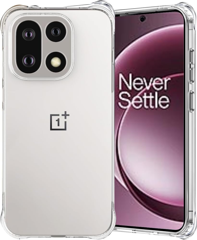 Folmeikat Compatible with OnePlus 15 5G Phone Case,Clear Transparent Reinforced Corners TPU Shock-Absorption Flexible Cell Phone Cover for OnePlus 15