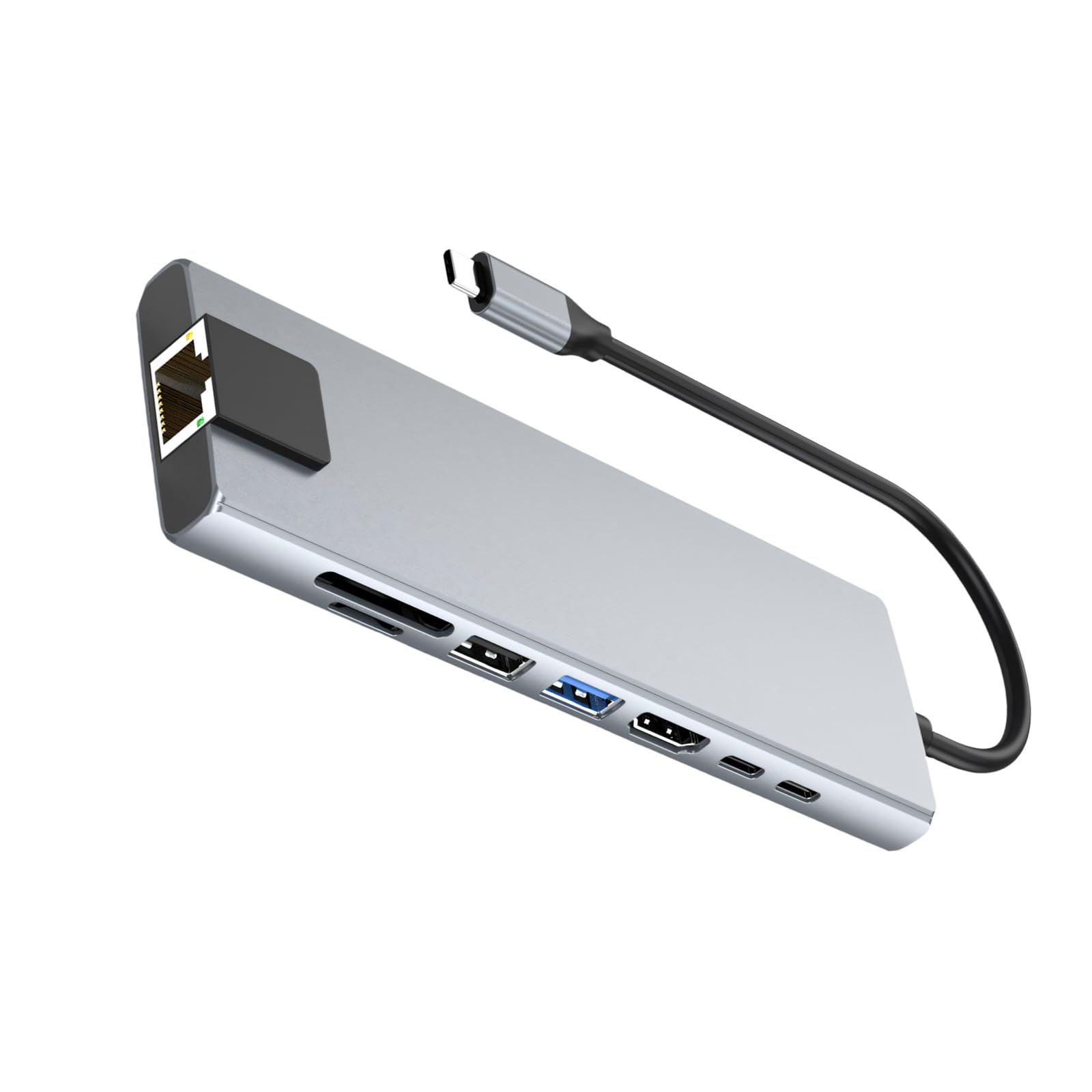 Ekoama 8 Port USB C Docking Station Multiport Adapter Multiple Port HDTV USB3.0 USB2.0 PD100W Ri45 Dock Station for Laptop
