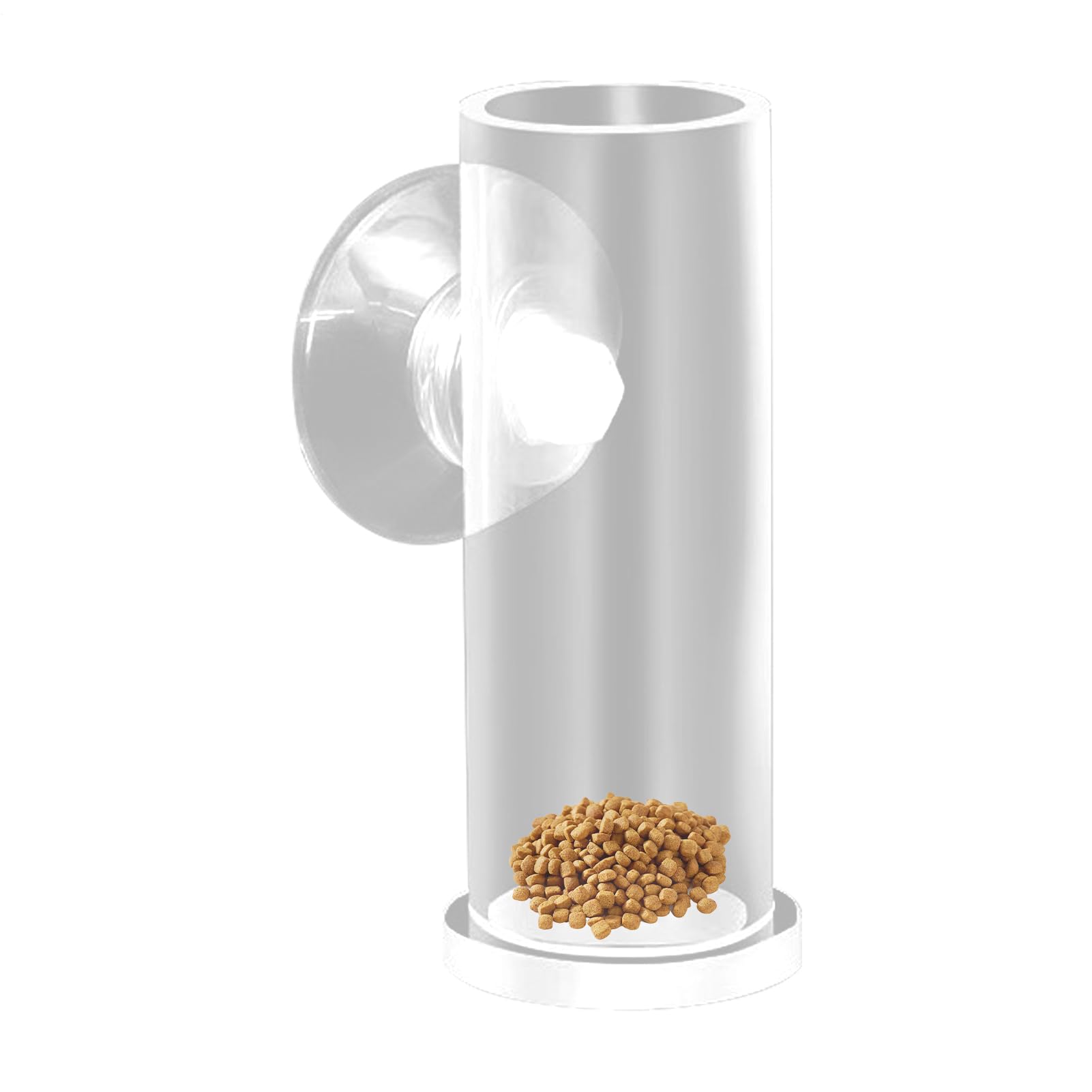 Acrylic Fish Food Feeder, Compact Sturdy Smooth Cylindrical Treat Dispenser Tube, 2.76x0.98x0.98 inches Portable Convenient Aquarium Feeding Tool for Large and Small Fish Tanks