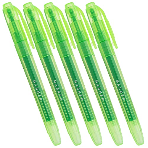 Amazon.co.jp: アイ・エス 蛍光ペン 蛍光マーカー 5本 グリーン