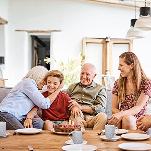 Pacifica 4 Oz Marble Ceramic Espresso Cups - Set Of 4 Modern, Chip-Resistant Demitasse Cups, Microwave & Dishwasher Safe - Cafe-Style Blue #TOP5
