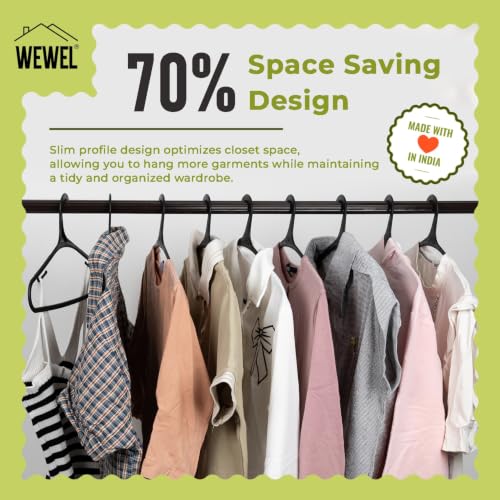 Image of WEWEL 25 Pcs Premium Hangers for Hanging Clothes (Matt Finish)(Bendless Design)