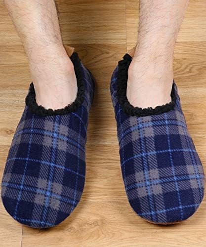 DICUIRD Mens Slipper Socks With Non Skid Bottoms, Warm Slipper Socks With Grippers For Men, Fuzzy House Knit Slippers - Image 8