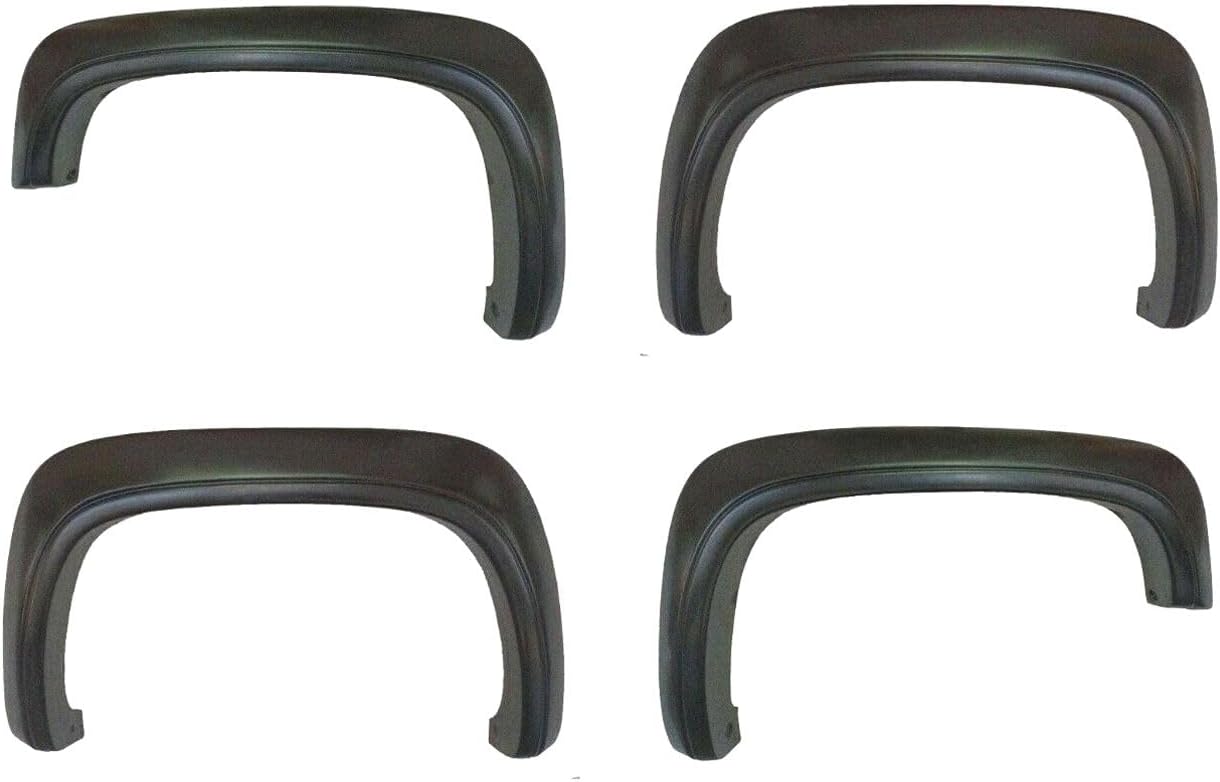 Extension with Trim Fender Flares Compatible with 20-21 Silverado 2500 HD Custom Textured