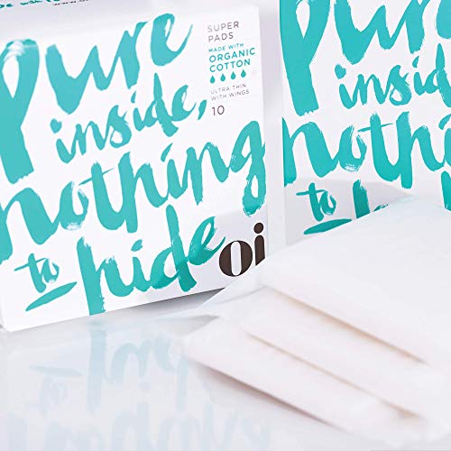 Oi Organic Cotton Ultra Thin Pads With Wings, Wrapped Individually, Super 10S #TOP1