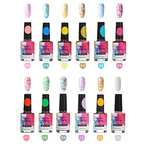 Watercolor Nail Polish Anself 12 Colors 15ml Magic Blooming Nail Gel Manicure Decor Watercolor Ink Marble Nail Art Design