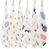 Picture of Farmer Mani Muslin Baby Washcloths Set (6-Pack), 6-Layer Natural Cotton Infant Face Towel, Ideal for Sensitive Skin and Baby, Reusable Wipes Multipurpose 11.8 x 11.8 inches (Square)