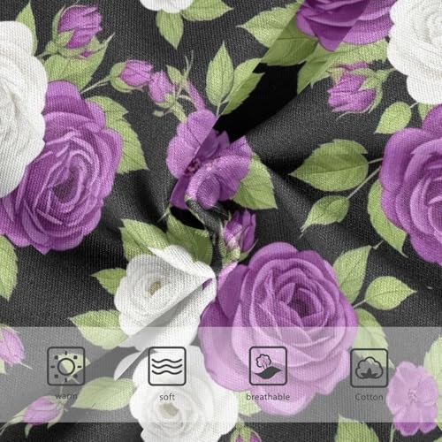 Purple White Roses Underwear Girls, Toddler Girl Briefs, Girls' Cotton Brief Underwear, 2–8 Years3