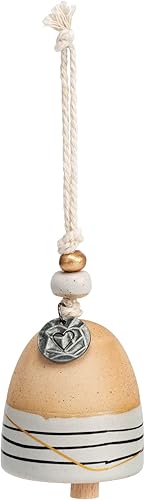 Demdaco Remembrance - Mini campana inspirada en cerámica y madera de 2.5 pulgadas en tono dorado