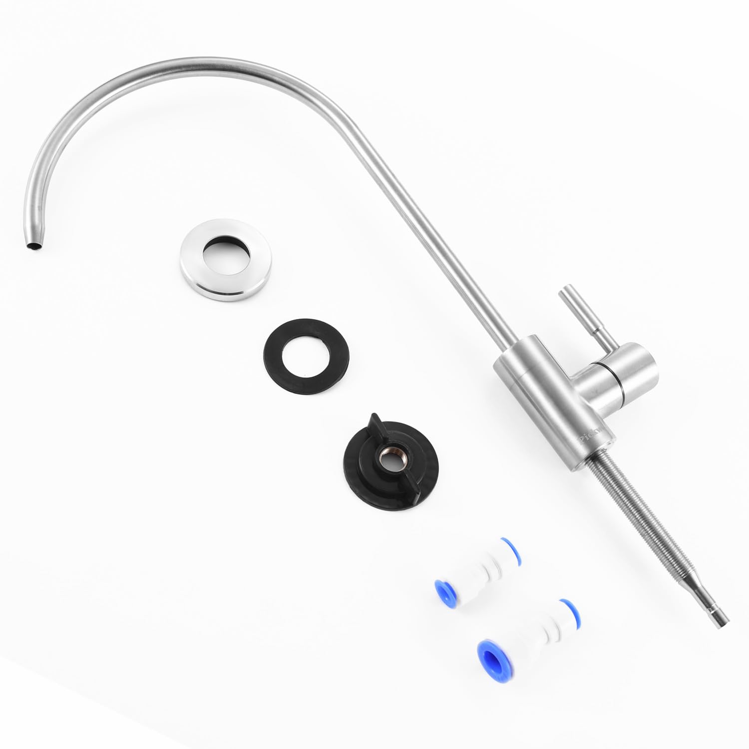 Grifo de filtro de agua RO sin espacio de aire, grifo de bebida de agua potable para sistemas de ósmosis inversa, sistema de filtración de agua, acero inoxidable 304 (níquel cepillado)