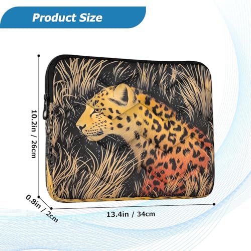 Funda para laptop 13-14 pulgadas impermeable con diseño de leopardo miniatura 3