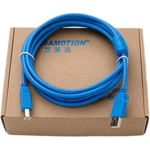 USB-CP1H Applicable Touch Screen CP1E CP1L CJ2M Series PLC Programming Cable USB-Square Port Gold Plated Interface (Blue 2m)