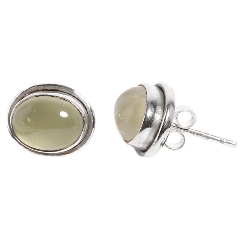 Argento Chic-Net Orecchini A Bottone In Argento 925 Con Avventurina, Pietra Naturale, Per Donna