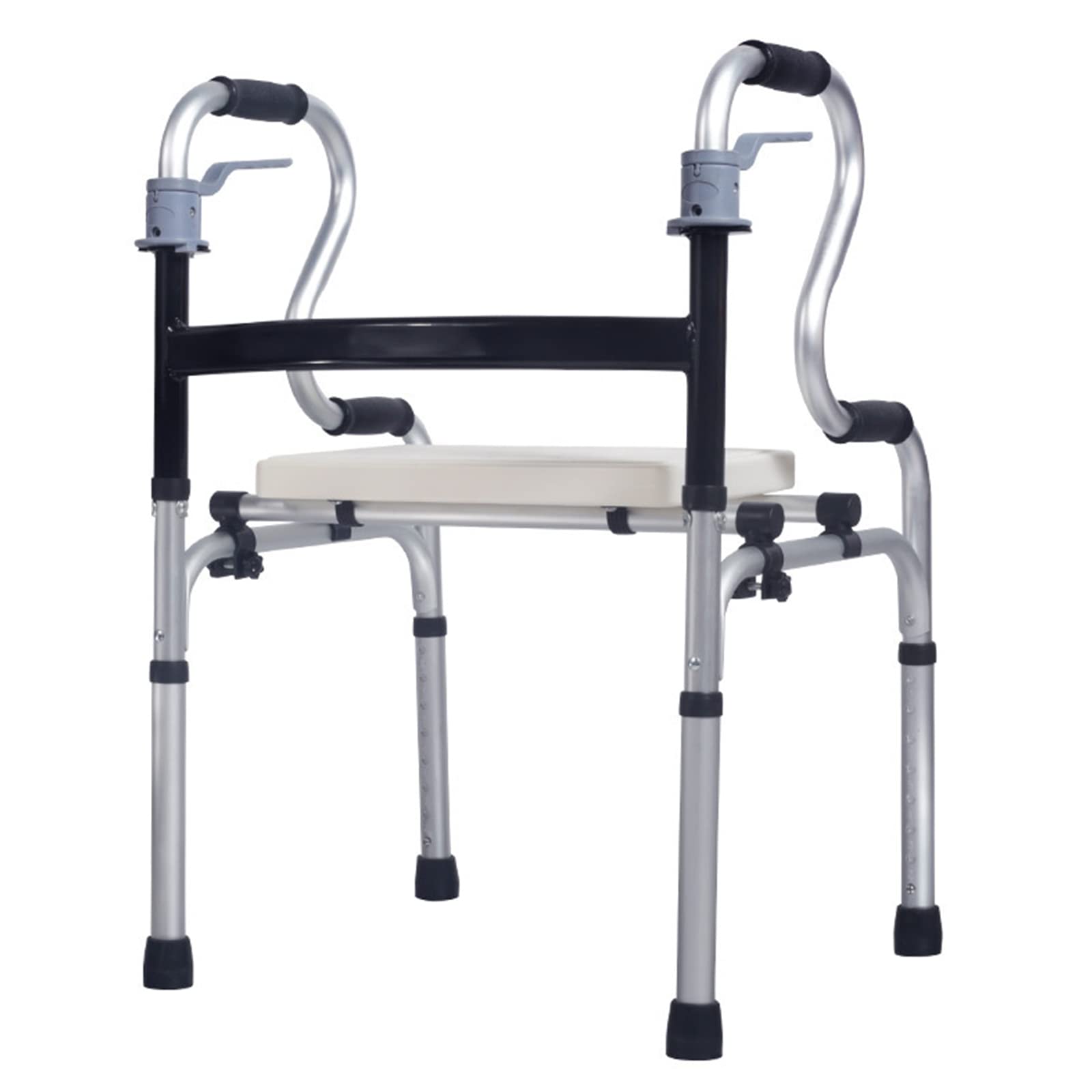 Cesta para Andador para Personas Mayores Plegable con Asiento, Cesta para Andador para Personas Mayores con Movilidad Plegable y Liviana, sin Ruedas, cestas para Andador médico de