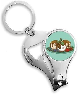 Morango Chocolate Ice Cream Ball Nail Nipper Ring Chaveiro Abridor de Garrafas Cortador