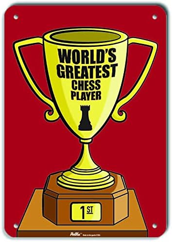 PetKa Signs and Graphics PKWG-0271-NP_7x10 "World's Greatest Chess Player" Plastic Sign, 7" x 10", Trophy Red