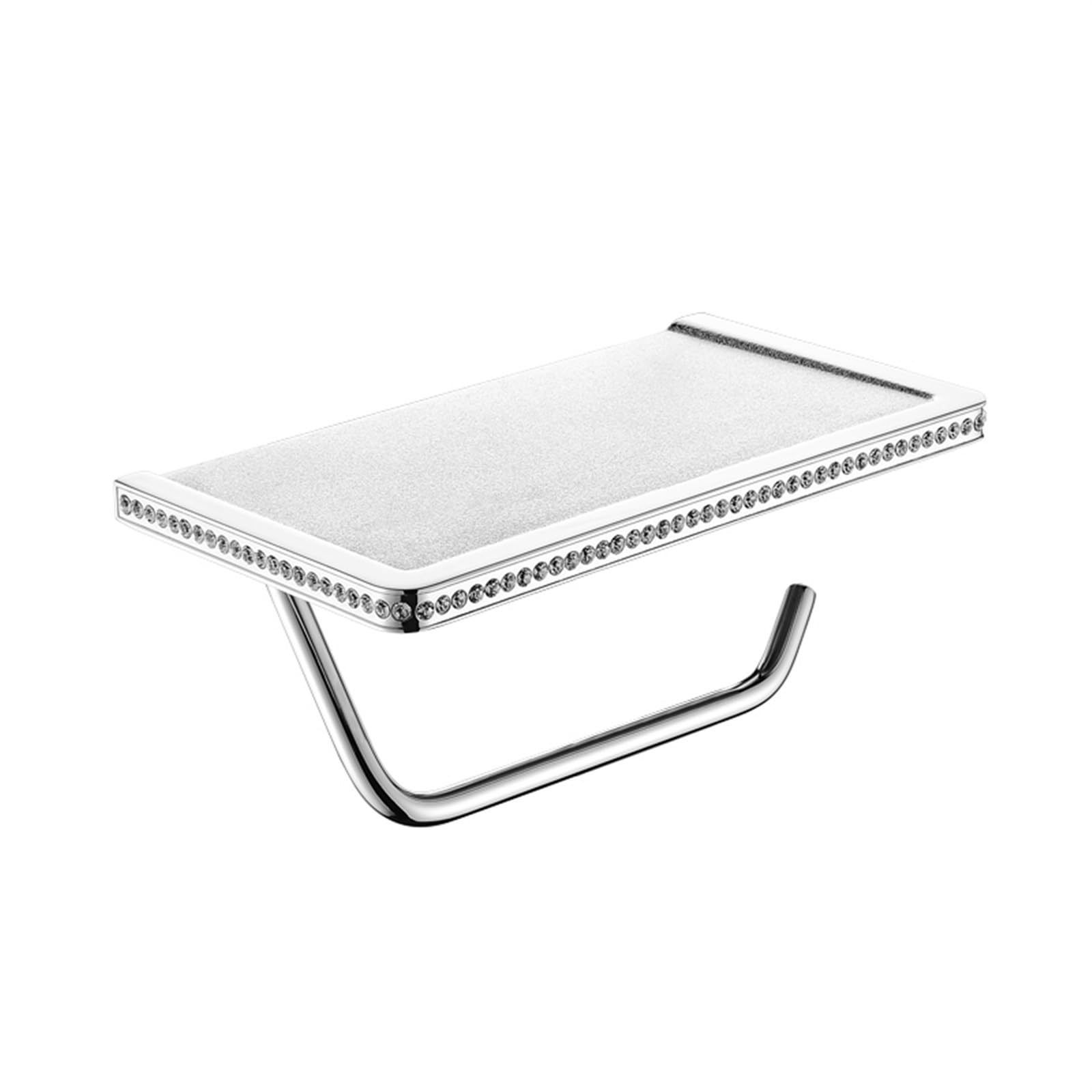 Stały uchwyt na papier toaletowy, Silver Stainless Steel Toilet Paper Holder Mobile Phone Shelf Wall Mount(2 Pcs)