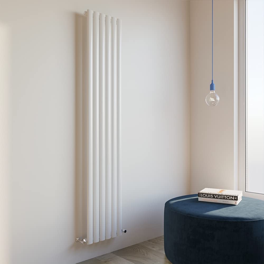 Oval Column Radiator 1800x354mm Vertical Design Single Central Heating White Rad