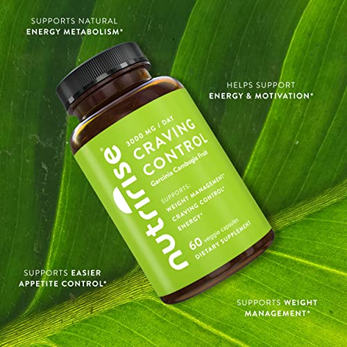 Nutririse Pure Garcinia Cambogia Extract With 80% Hca, Supports Weight Management, Appetite Control, Energy Metabolism Carb Blocker Supplement For Men & Women, Gluten Free, 60 Count #TOP6