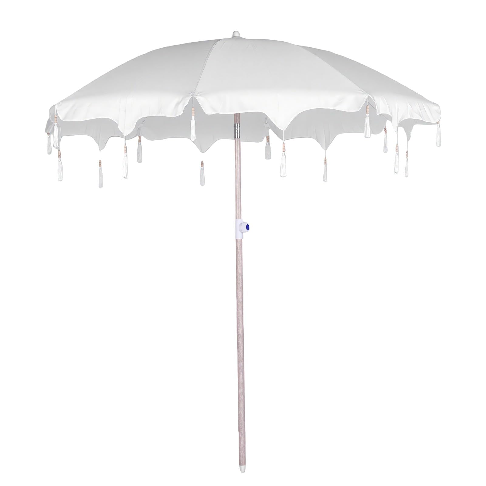 Ejoyous Fringe Tassel Beach Umbrella, UPF 50+ 6.5ft Arc