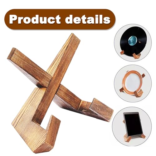 1pcs Recipe Book Stand Wooden Cookbook Holder,Wooden Cookbook Holder for Display Stand,Portable Foldable Rustic Recipe Book Holder for Kitchen Cooking,Reading Hands Free,Books Tablet(Brown) - Image 3