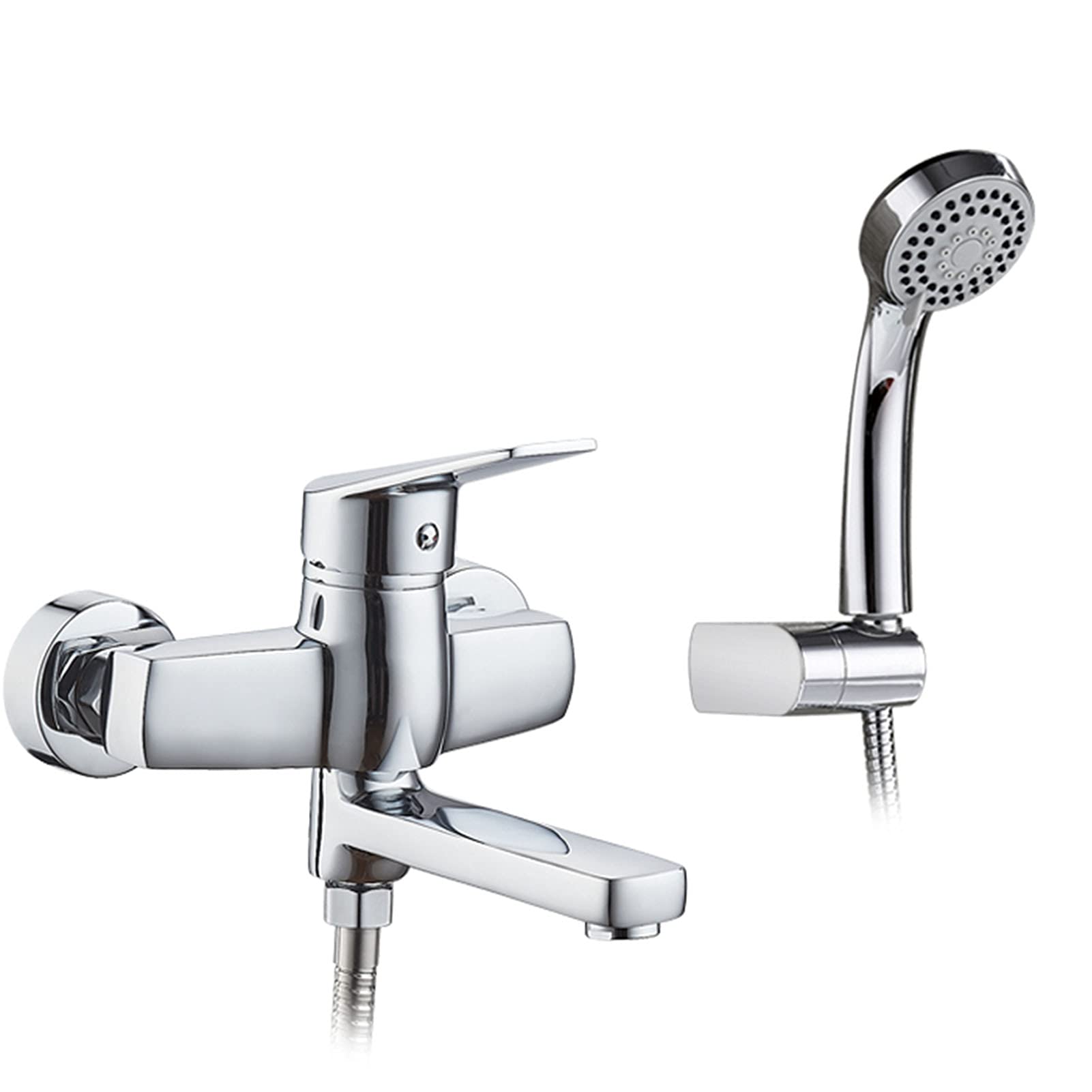 SBCGFY Modern Chrome Bath Mixer Tap With Shower, Brass Waterfall Bathtub Faucet, 3 Modes Hand Shower, Wall Mounted, Rotatable Outlet, Luxury Bathroom Fixture,