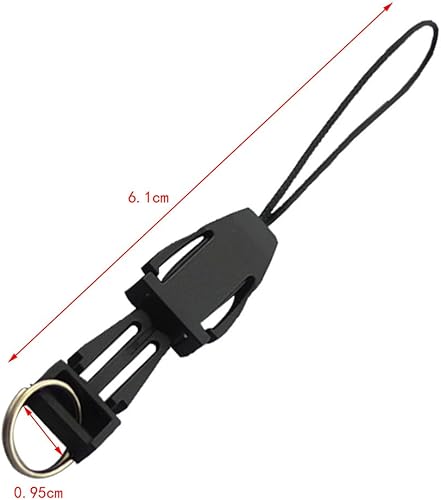 Miniatura 2 de 100 PCS - Correa de muñeca desmontable de plástico Lariat Handy 4 teléfono llavero plano, Negro -