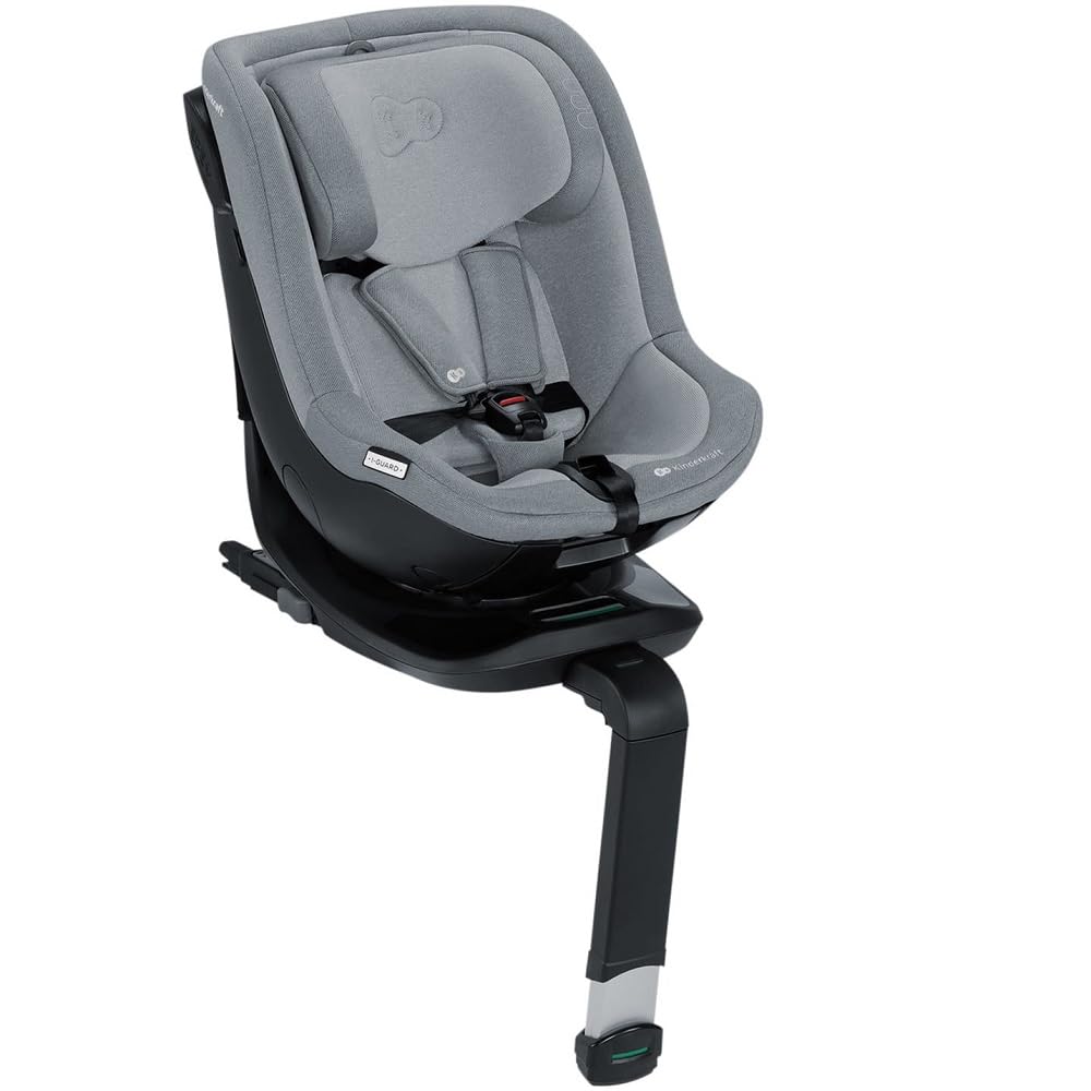 Kinderkraft I-GUARD Fotelik Samochodowy od urodzenia do 4 lat, I-SIZE 40-105 cm, Dedykowane systemy bezpieczeństwa, Rama antyrotacyjna, obracay o 360 stopni, Regulowany zagłówek oraz pasów, Szary