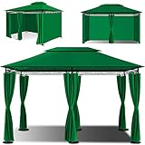 PLATZ: Mit einer Fläche von 4x3m und einer Gesamthöhe von 2,95m bietet dieses Luxuspavillon Festzelt genug Platz. Egal ob zum spontanen Treffen mit den Nachbarn, zu Feierlichkeiten oder einfach zum Relaxen - der Gartenpavillon wird schnell zum beliebten Treffpunkt im Garten oder auf der Terrasse.
