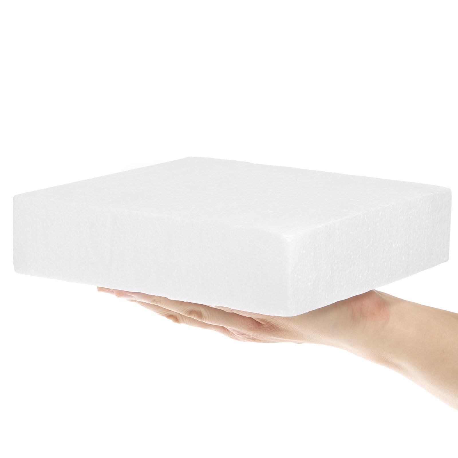 QUARKZMAN 2Pcs Maquette De Gâteau Carrée en Mousse, 16" x 16" x 2" Faux Gâteau Modèle Accessoire Photo pour Fournitures De Mariage Décoration De Gâteau d'anniversaire, Blanc