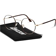 Retro Round Fake Glasses Women Men,Classic Non-Prescription Eyewear