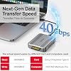 قارئ بطاقات CFexpress 4.0 Type B بسرعة 40 جيجابت في الثانية - قارئ USB4 CF Express، قارئ بطاقات ذاكرة CFexpress Type B، محول بطاقة ذاكرة محمول من الألومنيوم، قابل للتوصيل والتشغيل، متوافق مع الكاميرات وأجهزة الكمبيوتر المحمولة والأقفاص