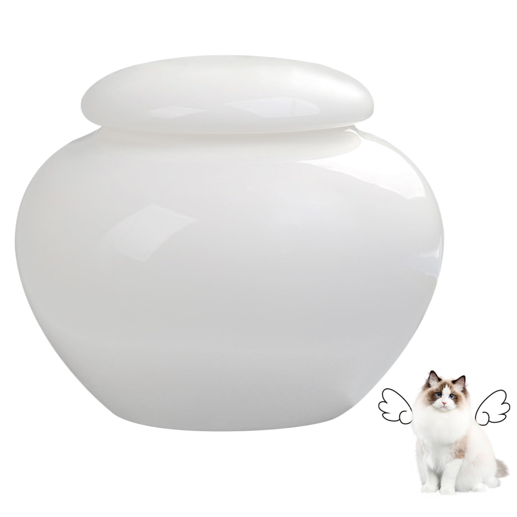 Urne per ceneri Urna bianca in ceramica da 1000 ml, urne per cremazione a tenuta stagna per ceneri umane, urna commemorativa per di animali domestici da 5, 9x5, 1 pollici per cani e gatti per f