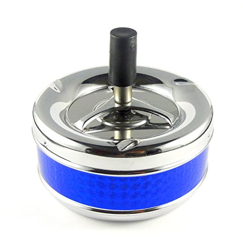 Drehaschenbecher Mit Deckel | Modern, Metallisch | Für Balkon, Garten & Terrasse