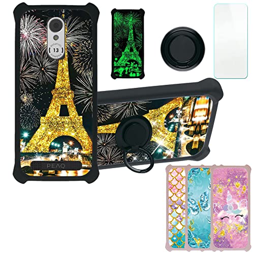 Aroepurt Coque pour Peaq PSP 400 Coque Compatible avec Peaq PSP 400 Coque Étui [avec Trempé 9H Protection D'écran] Case Support de Bague PC + Silicone JSL-LDL