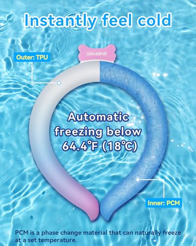 Image of Neck Cooling Tube Wraps Ice Ring Neck Cooler Personal Ice Pack Wrap for Hot Weather Gel Reusable Wearable Gel Cooling for Summer Heat Hot Flashes Freezer Below 64.4℉
