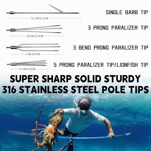 image for SINGMATOOLS Spearfishing Pole Hawaiian Sling Fishing Spear Set Fibergl