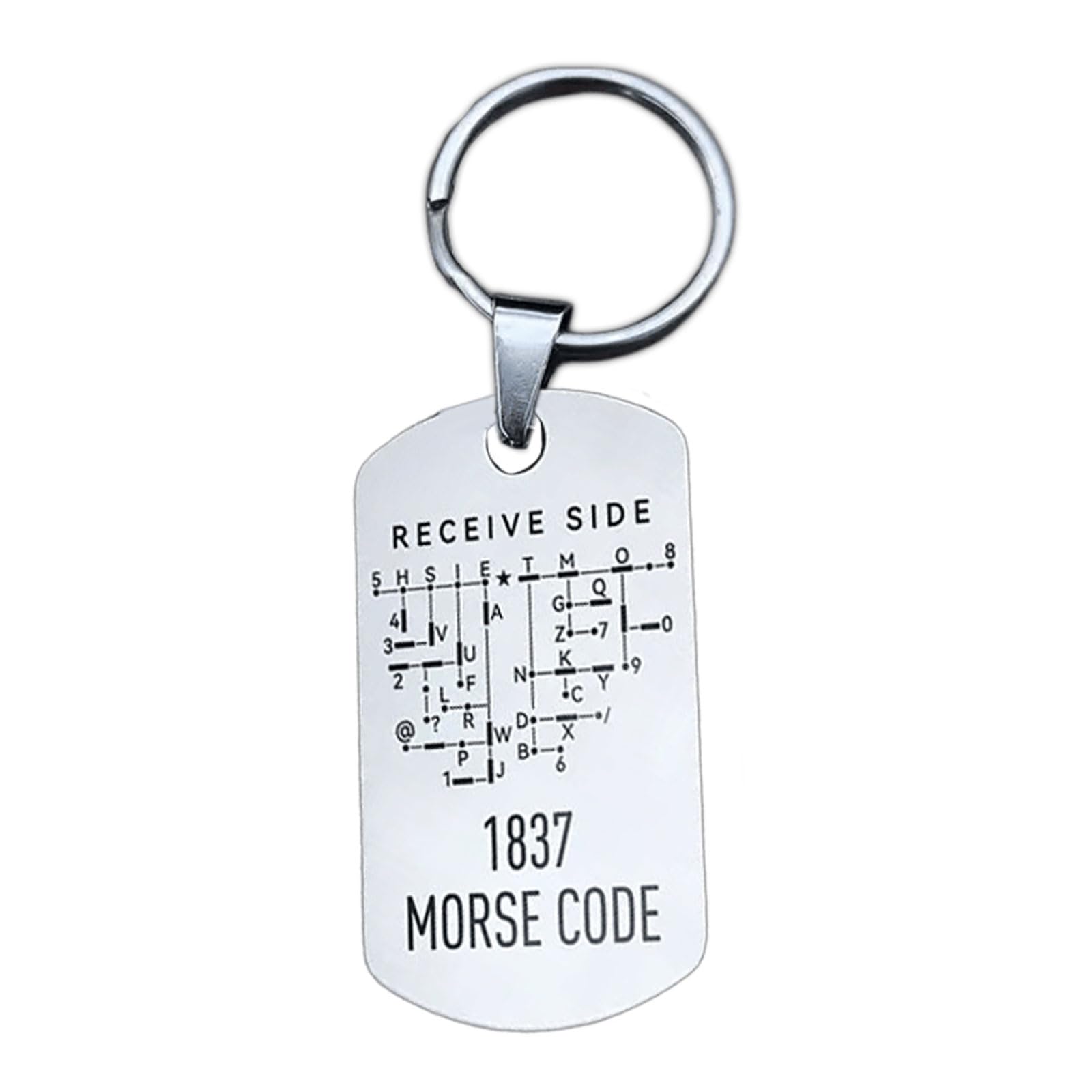 Mekalero A Secret Message Keychains Etches Morses Code On Stainless Steel Plate For Or Necklace Code Keychains