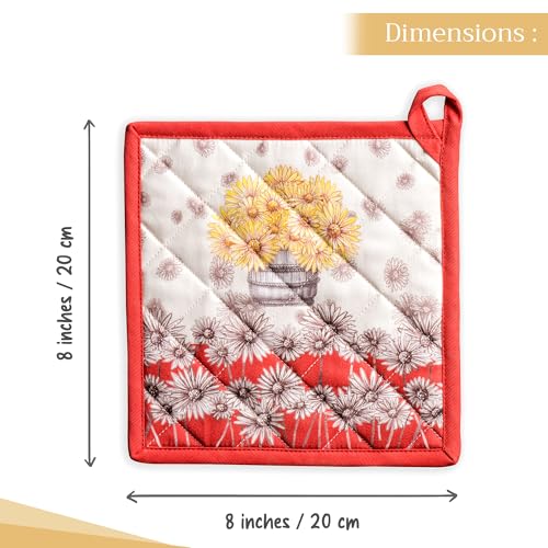 Maison d'Hermine Topflappen-Set, 100% Baumwolle (20 cm x 20 cm, 2er-Pack) – Ansicht 4