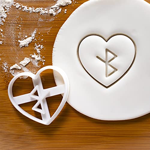 Set Of 3 Nordic Rune In Heart Cookie Cutters (Designs: Healing, Good Health, & Love), 3 Pieces - Bakerlogy #TOP3
