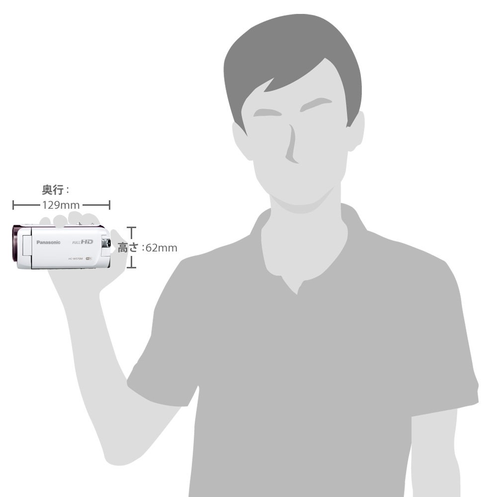 Amazon.co.jp: パナソニック HDビデオカメラ W570M ワイプ撮り 90倍  