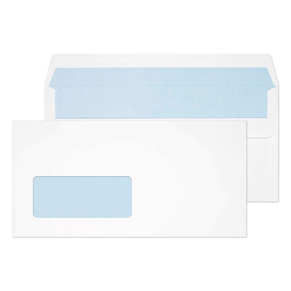 Blake Everyday White Window Self Seal Wallet 110x220mm 110gsm Pack 500