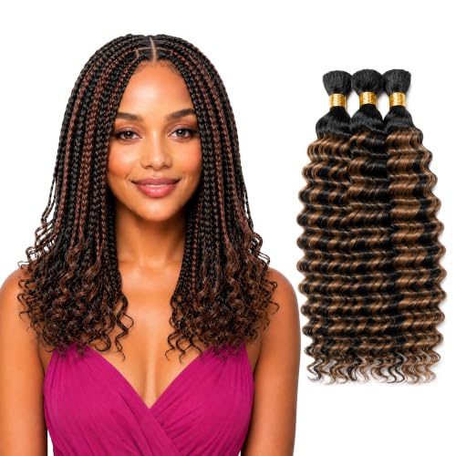 Niciitysi P1B30 Human Braiding Hair Blonde Deep Wave Bundles 20 20 20 inch