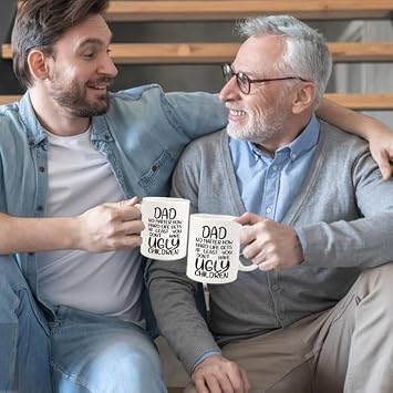 Gift for Dad from Daughter Son - at Least You Don't Have Ugly Children Mug - First Father Day Gifts from Daughter Son, Dads to be Gift for 1st time Dad, Presents for Dads from Wife