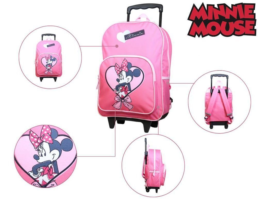 Bagtrotter Sac à Dos à roulettes Disney Minnie Noeud Rose